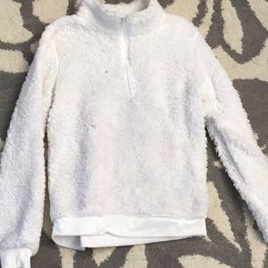 White fluffy sweater